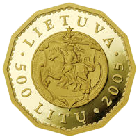 500 litų moneta, skirta Žalgirio mūšio 600 metų sukakčiai (2000€)